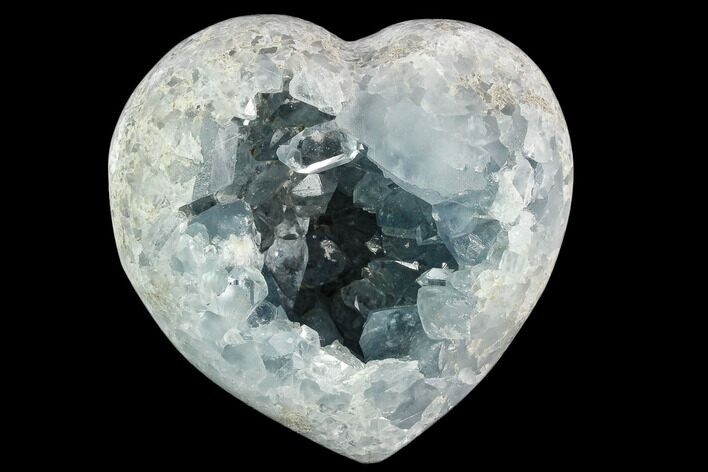 Crystal Filled Celestine (Celestite) Heart Geode - Madagascar #126647